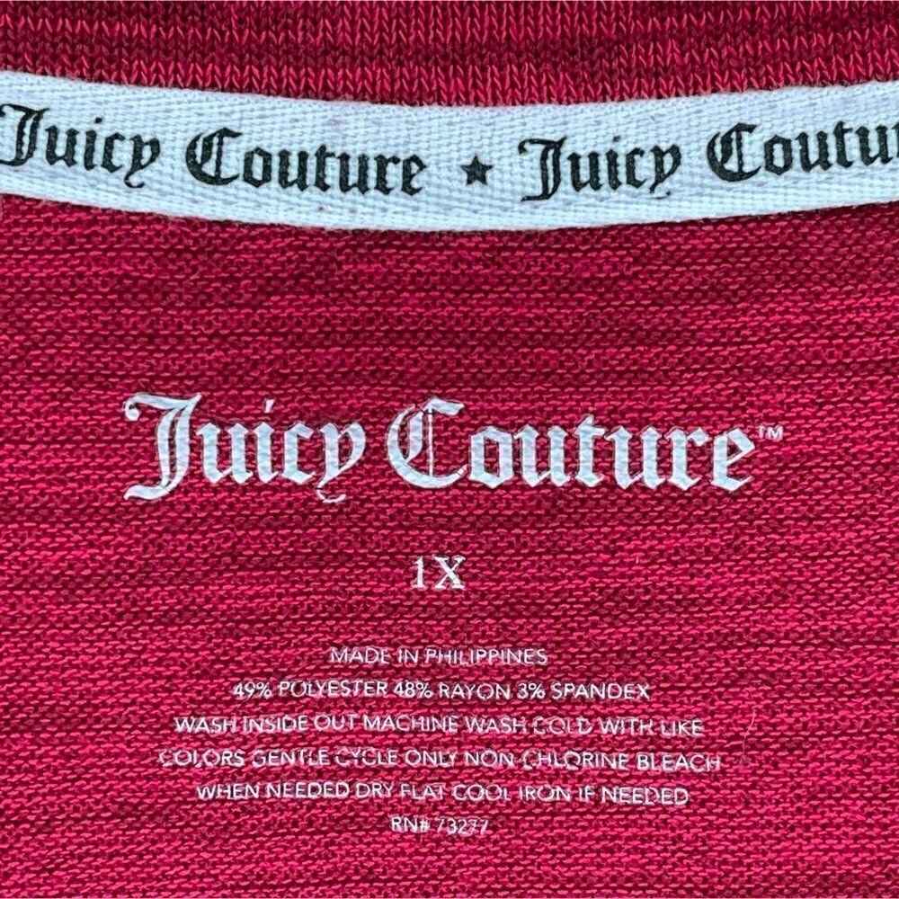 Juicy Couture Long Sleeve Front Cut Out Performance Athletic Top Sporty Women 1X - Picture 8 of 8